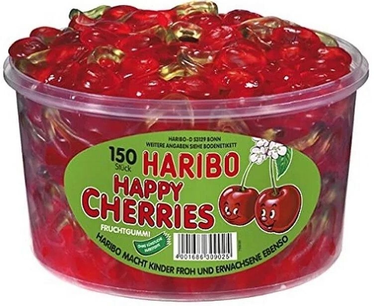 HARIBO-ME95785-4001686309025 HARIBO Happy Cherries ME95785 Dose 1200g, 150 Stk. – Bild 1