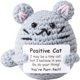I AM CREATIVE Positive Cat 8.5cm 1000-1857 grau