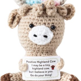 I AM CREATIVE Positive Cow 13cm 1000-1858 hellbraun