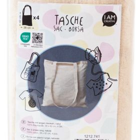 I AM CREATIVE Stofftasche 38x42cm 1212.741 natur 4 Stück