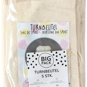 I AM CREATIVE Turnbeutel 36x41cm 1212.810 natur, Baumwolle 5 Stück