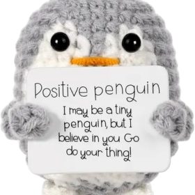 I AM CREATIVE Positive Penguin 10cm 219093 grau