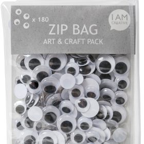 I AM CREATIVE Wackelaugen Set 4010.1 Zip Bag, 180 Stück