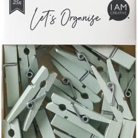 I AM CREATIVE Holzklammern Let`s Organize 4035.21 hellgrün,35mm, FSC 25 Stück