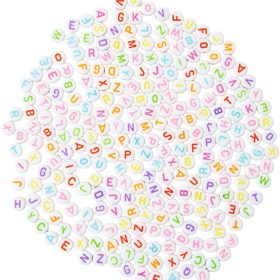 I AM CREATIVE Buchstaben-Perlen, rund 4701.04 weiss, bunt, 6mm 40g