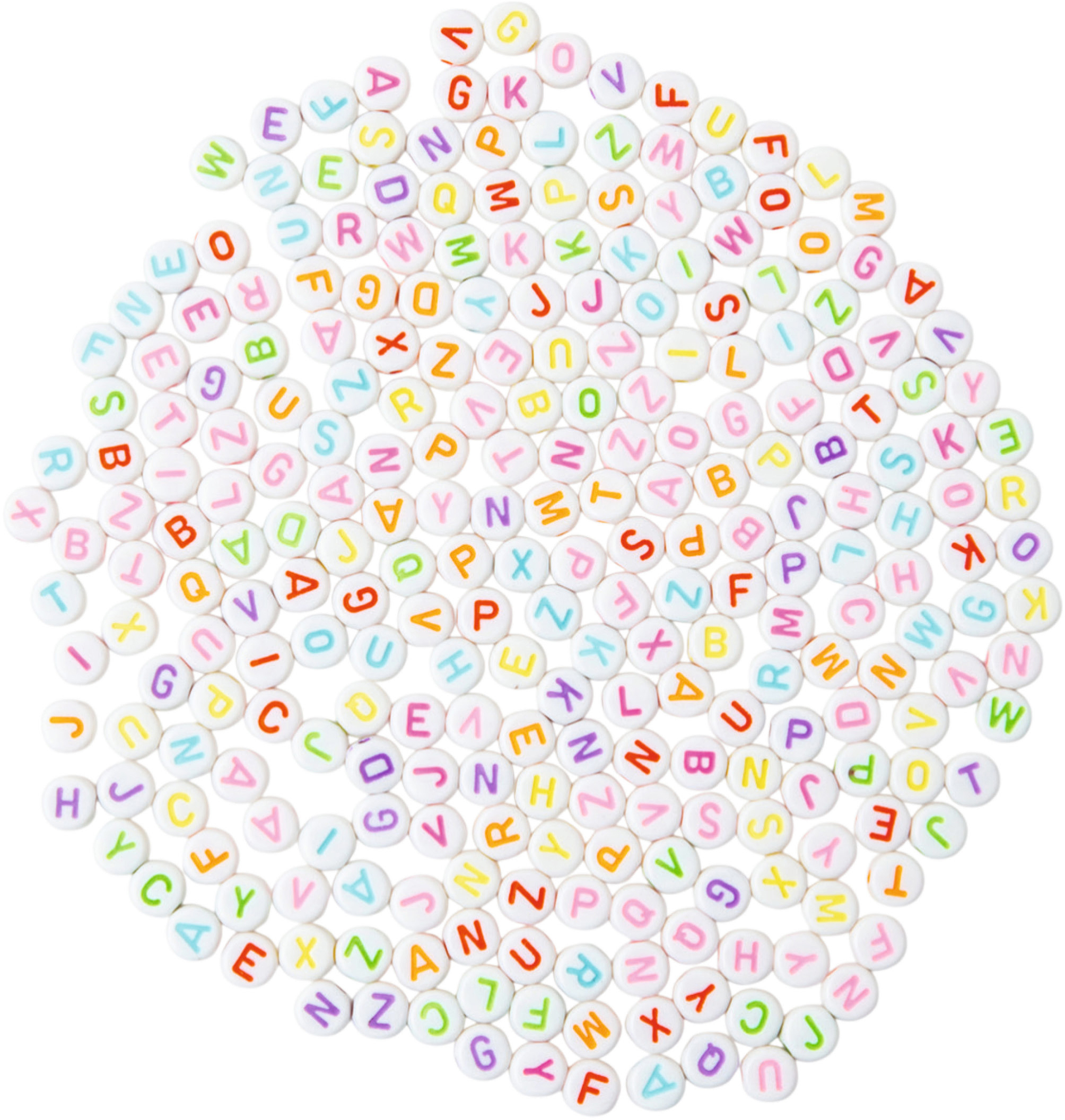 I-AM-CREATIVE-4701.04-7611983262991 I AM CREATIVE Buchstaben-Perlen, rund 4701.04 weiss, bunt, 6mm 40g – Bild 1