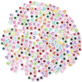 I AM CREATIVE Buchstaben-Perlen, eckig 4701.08 weiss, bunt, 6mm 50g