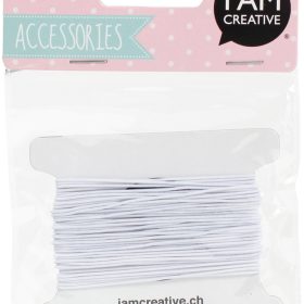 I AM CREATIVE Schmuckband, elastisch 1mmx10m 4703.21 weiss