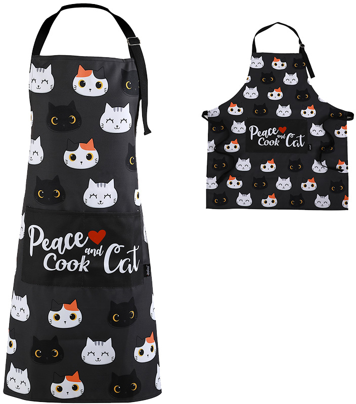 I-TOTAL-XL2558-8059037072797 I-TOTAL Kochschürze 68x78cm XL2558 Cats – Bild 1