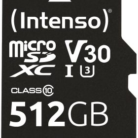 INTENSO Micro SDXC Card PRO 512GB 3433493 with adapter, UHS-I