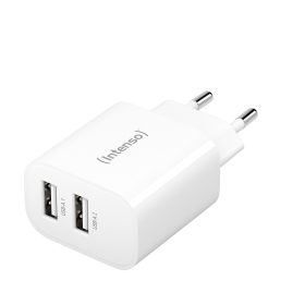 INTENSO Power Adapter W24AA Charger 7802412 24W, 2x USB-A, white