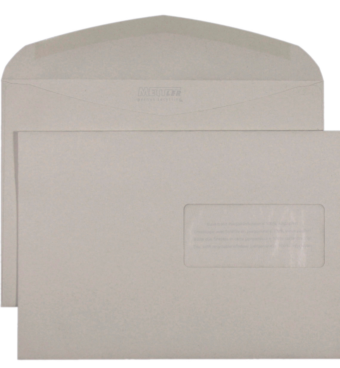 METTLER-8054-7640126061207 METTLER Couvert Fenster rechts C5 8054 100g, recycling 500 Stk. – Bild 1