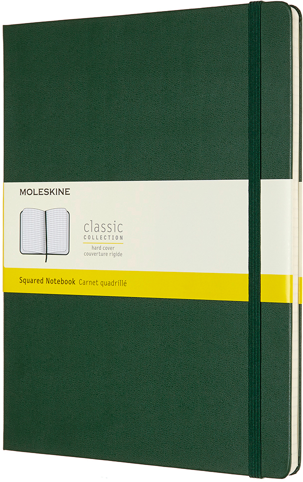 MOLESKINE-629124-8058647629124 MOLESKINE Notizbuch XL HC 25x19cm 629124 kariert, myrtengrün, 192 S. – Bild 1