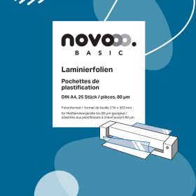 NOVOOO Laminierfolie A4 47050000 glanz, 80my 25 Stück