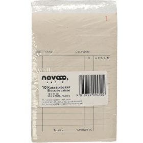 NOVOOO Kassablock 10×17cm 572042 nummeriert 50x2 Blatt