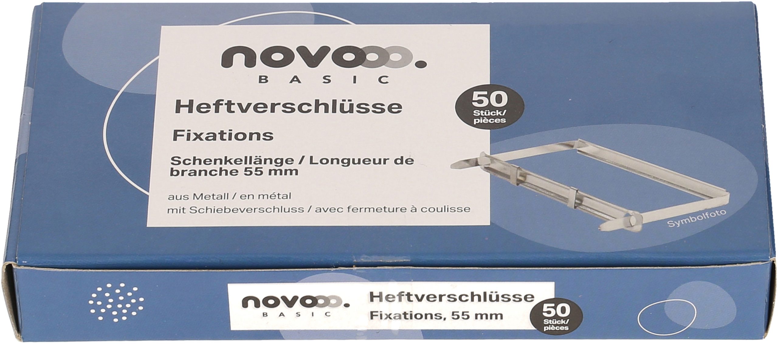 NOVOOO-608240-9010729129341 NOVOOO Heftverschlüsse 5.5cm 608240 Metall 50 Stück – Bild 1