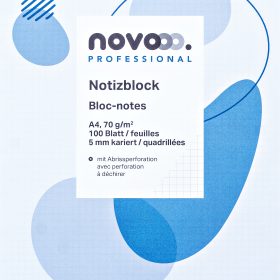NOVOOO Notizblock weiss A4 731508 kariert 5mm, 70g 100 Blatt