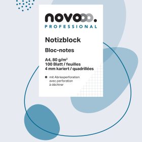 NOVOOO Notizblock weiss A4 731509 kariert 4mm, 80g 100 Blatt