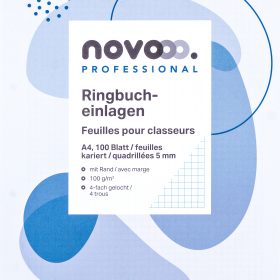 NOVOOO Ringbucheinlagen A4 731885 5mm kariert,100g,Rand 100 Bl.