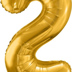 PARTYDECO Folienballon Ziffer 2 86cm FB1M-2-019 gold