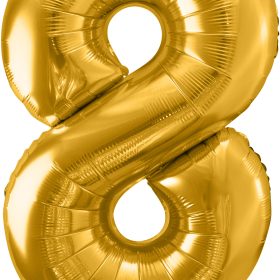 PARTYDECO Folienballon Ziffer 8 86cm FB1M-8-019 gold