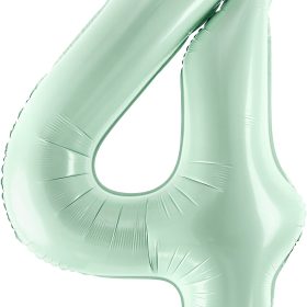 PARTYDECO Folienballon Ziffer 4 72cm FB230G-4-012 hellgrün