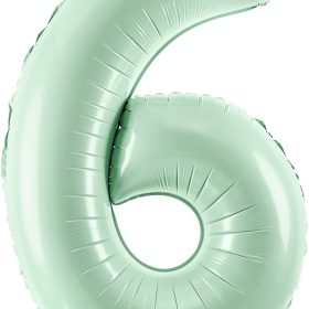 PARTYDECO Folienballon Ziffer 6 72cm FB230G-6-012 hellgrün