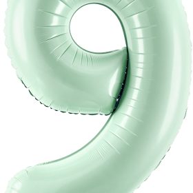 PARTYDECO Folienballon Ziffer 9 72cm FB230G-9-012 hellgrün