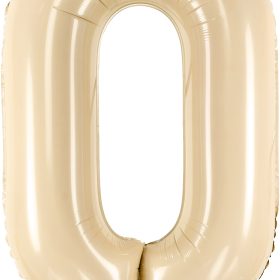PARTYDECO Folienballon Ziffer 0 72cm FB230P-0-013 beige