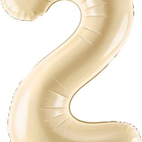 PARTYDECO Folienballon Ziffer 2 72cm FB230P-2-013 beige