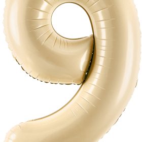 PARTYDECO Folienballon Ziffer 9 72cm FB230P-9-013 beige