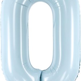 PARTYDECO Folienballon Ziffer 0 72cm FB230P0001J hellblau