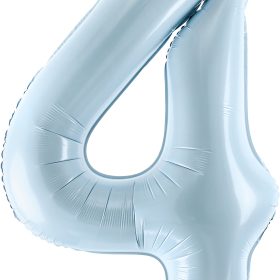 PARTYDECO Folienballon Ziffer 4 72cm FB230P4001J hellblau