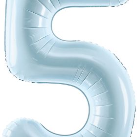 PARTYDECO Folienballon Ziffer 5 72cm FB230P5001J hellblau