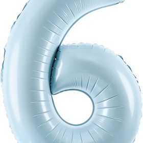 PARTYDECO Folienballon Ziffer 6 72cm FB230P6001J hellblau