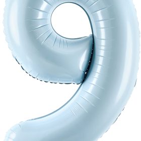 PARTYDECO Folienballon Ziffer 9 72cm FB230P9001J hellblau