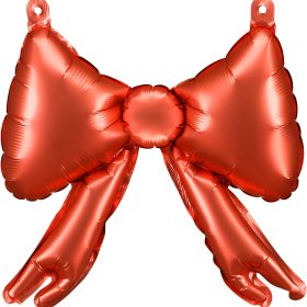 PARTYDECO Folienballons 25.5x25cm FB269-007 Schleifenform, rot 5 Stück