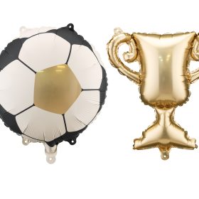 PARTYDECO Folienballons 33x33cm&34cm FB301 Pokal mit Bällen 4 Stück