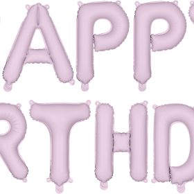 PARTYDECO Folienballon 340x35cm FB6T-014 Happy Birthday lila