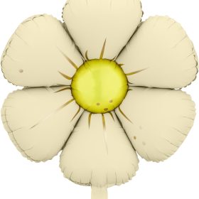 PARTYDECO Folienballon 45cm FBZ5-079 Gänseblümchen, creme 4 Stk.