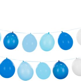 PARTYDECO Ballongirlanden 25m GBN19-001 3in1, blau