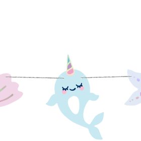 PARTYDECO Girlande 1m GL17 Narwal