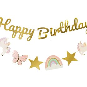 PARTYDECO Girlande Happy Bi. 230x17.5cm GRL120 Einhörner, mix