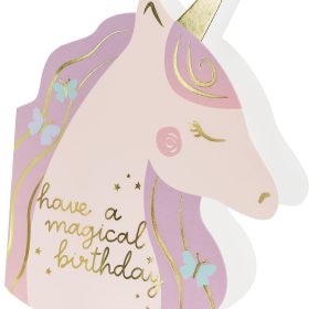 PARTYDECO Geburtstagskarte 15x18.5cm KAR15 Einhorn
