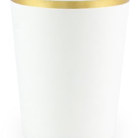 PARTYDECO Becher 260ml KPP30008EU1 weiss/gold 6 Stück