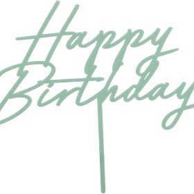 PARTYDECO Caketopper 16.5cm KPT79-012 Happy Birthday hellgrün