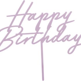 PARTYDECO Caketopper 16.5cm KPT79-014 Happy Birthday lila