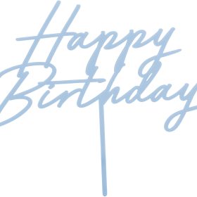 PARTYDECO Caketopper 16.5cm KPT79-093 Happy Birthday hellblau
