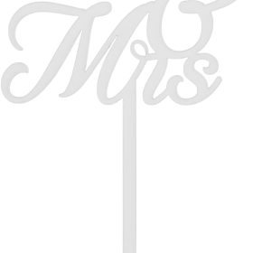 PARTYDECO Caketopper 16.5cm KPT81-008 Mr&Mrs weiss