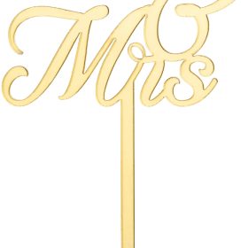 PARTYDECO Caketopper 16.5cm KPT81-019 Mr&Mrs gold